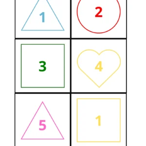 Cartes formes, chiffres et couleurs
